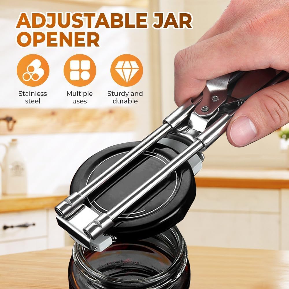 Abrelatas acero inox ajustable con agarre fácil