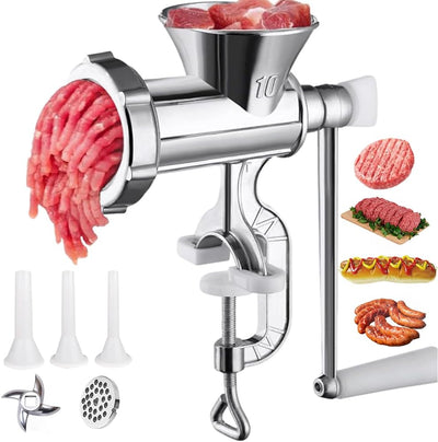 Picadora manual de carne para salchichas y hamburguesas con abrazadera