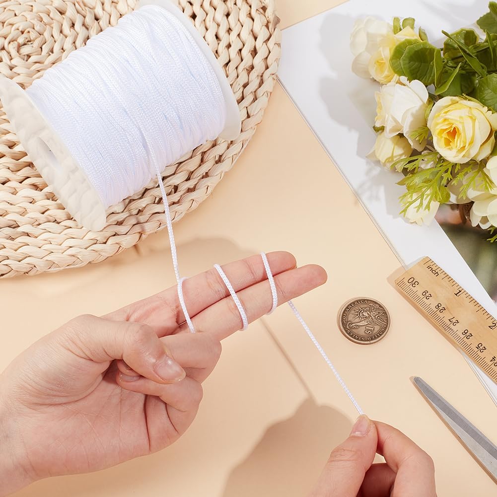 Cordón nylon blanco 2mm para cortinas y telar de sombras