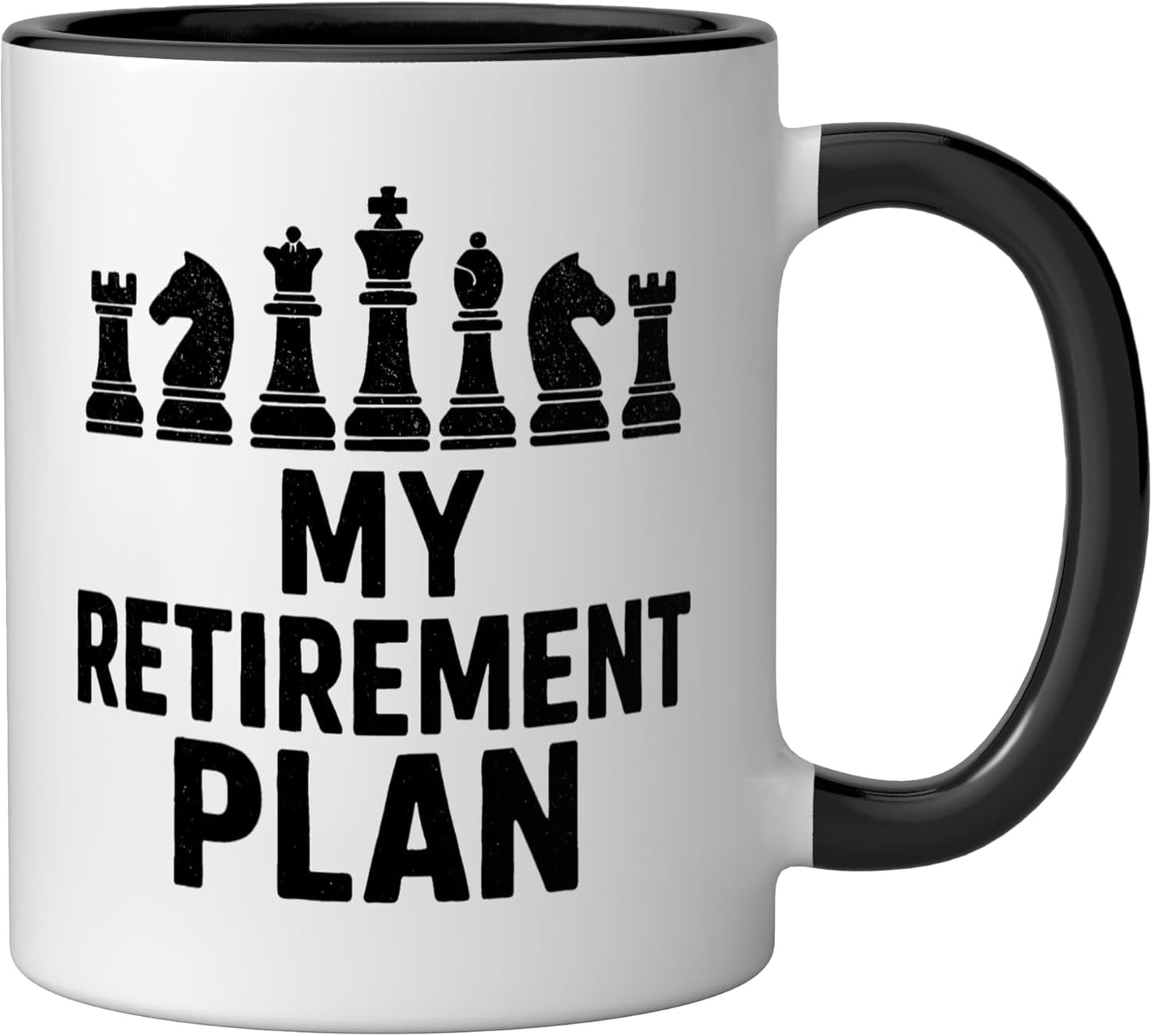 Taza cerámica para hombre divertida de ajedrez negro/blanco