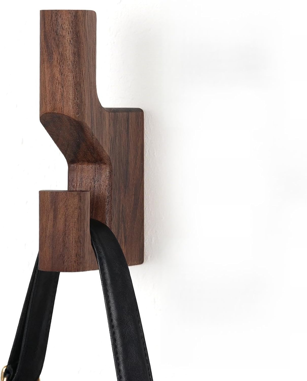 Ganchos nogal 2uds rústicos para sombrero y organización