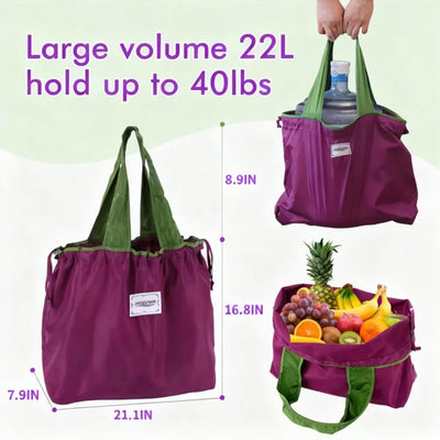 Paquete de 3 bolsas reutilizables para comestibles coloridas