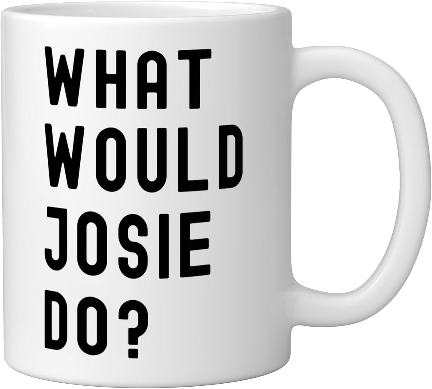 Taza de cerámica What Would Josie Do blanca