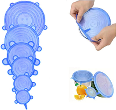 Set tapas silicona rosa 6 tamaños 2.36-7.68pulg fundas elásticas