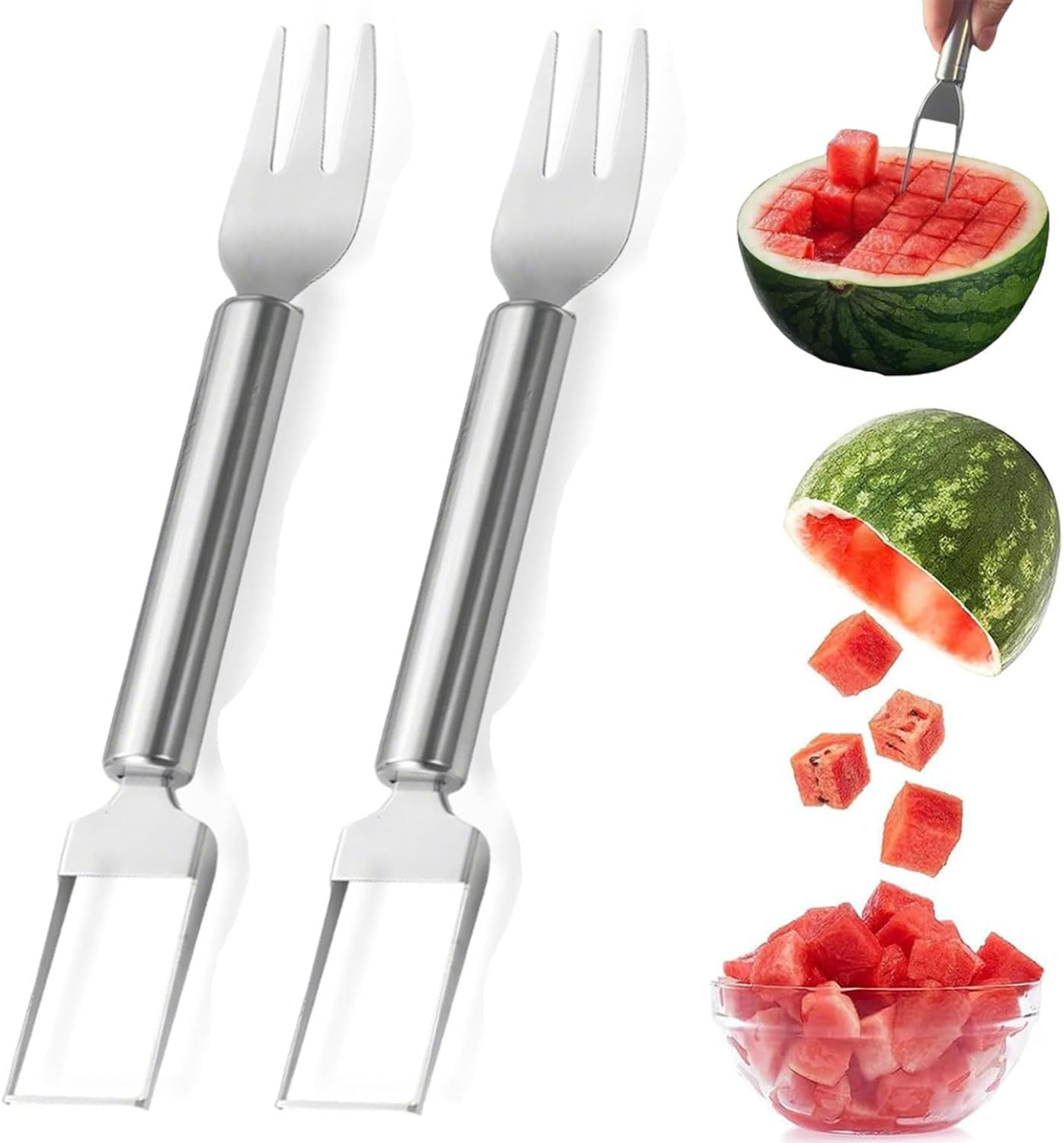 Cortador de sandía 2en1 acero inox 2 Pzas