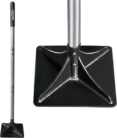 Tamper acero 9x9pulg mango 48pulg agarre goma jardineria