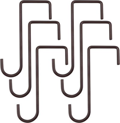 6 Ganchos Acero 2x6pulg Recubrimiento Marrón para Valla y Luces