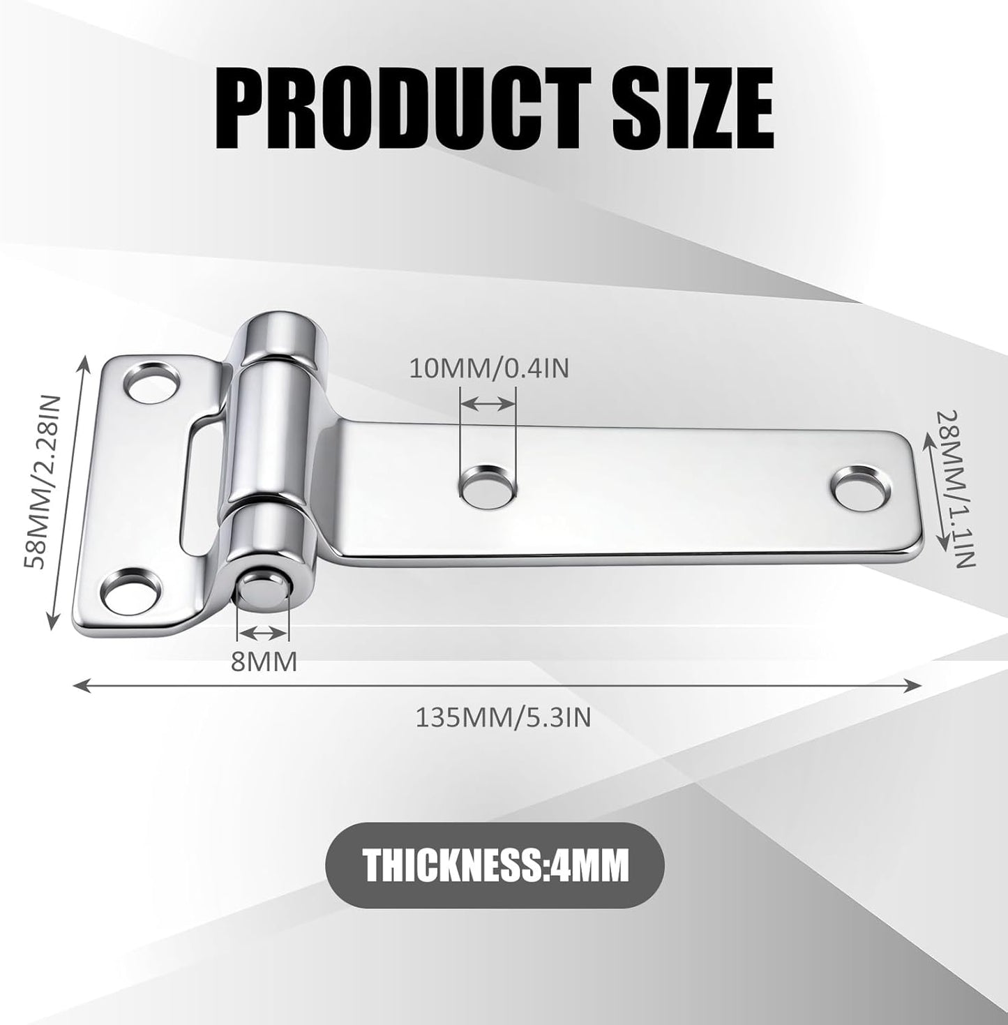 2 Bisagras Puerta Granero Acero Inox 304 5.3pulg Resistentes