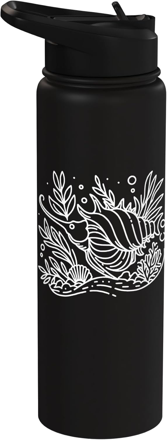 Botella agua acero inox aislada Fish Line Art