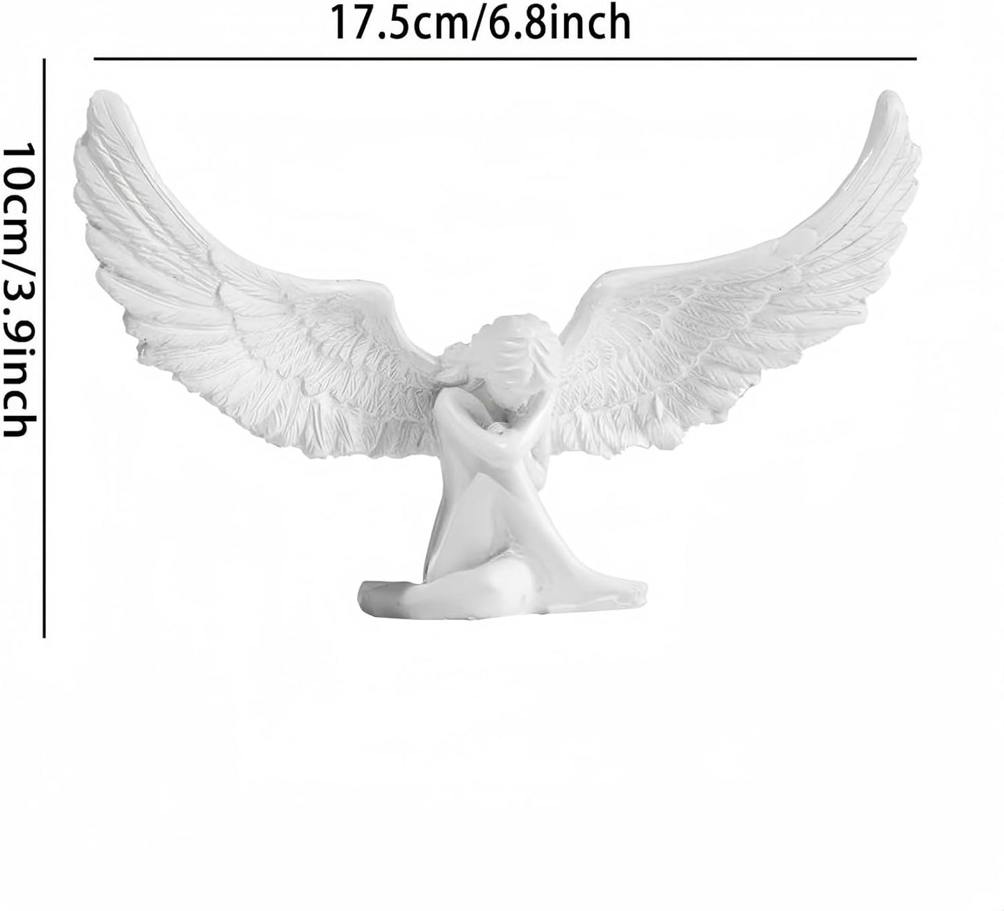 Estatua ángel resina decoración hogar blanco