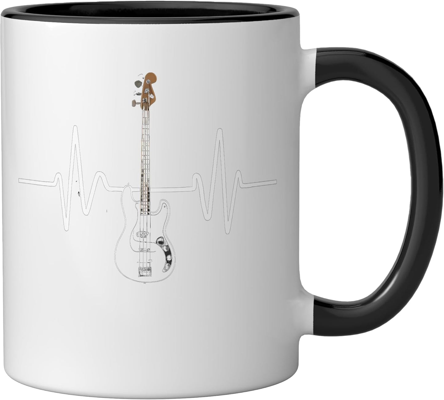 Taza Cerámica para Bajo sin Cuerdas Negro/Blanco