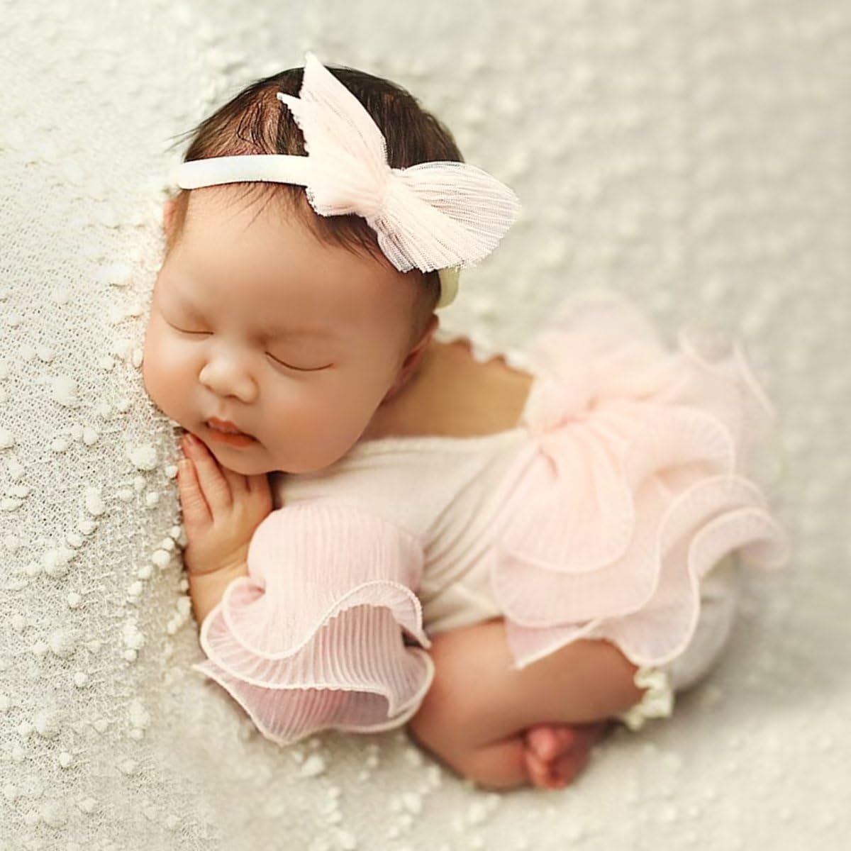 Traje foto recién nacido con volantes para niña
