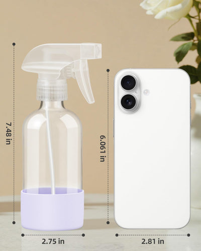 2 Botellas Vidrio 8oz Recargables con Funda Silicona