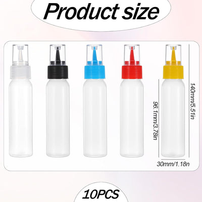 10 Botellas Exprimibles 2oz para Glaseado Pasteles Galletas
