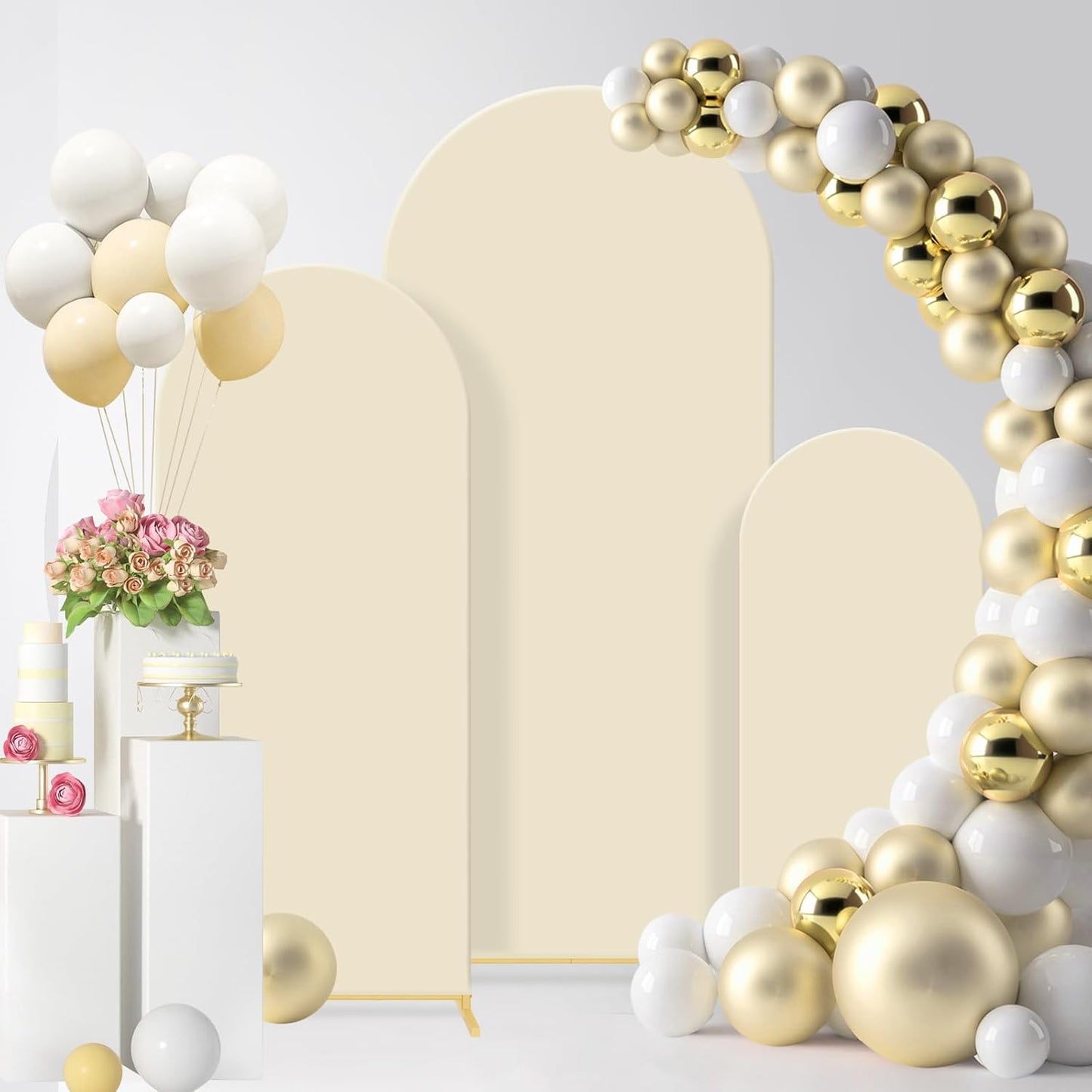 Set 3 Pzas Soporte Arco Boda y Telón Globos