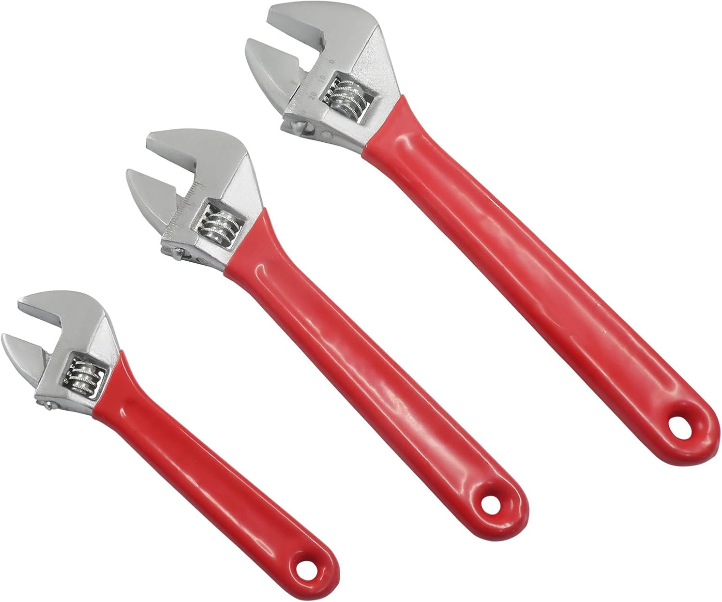 Set 3 Llaves Ajustables Rojas Mandíbula Hexagonal 6pulg
