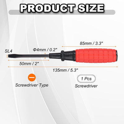 Destornillador plano magnético 5.3pulg acero 45# ergonómico
