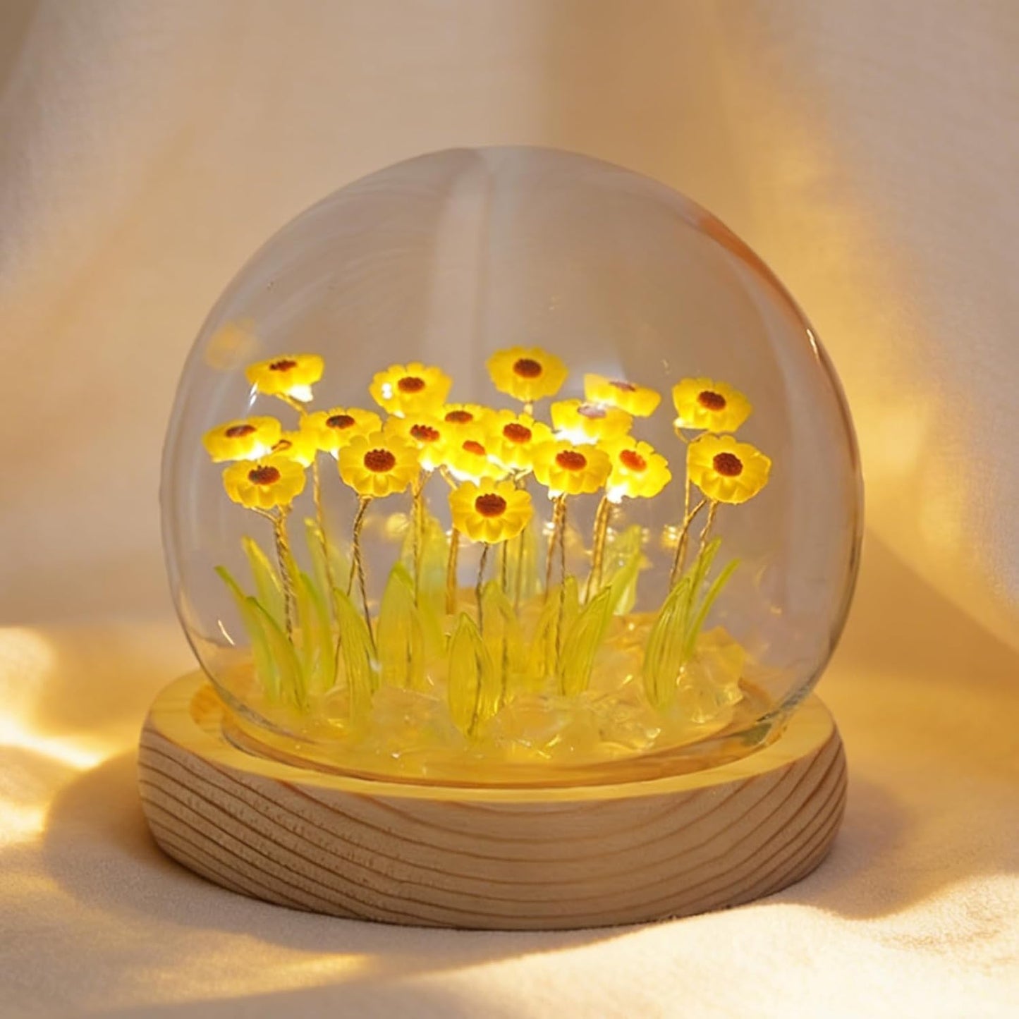 Lámpara de girasol luz nocturna decoración dormitorio mujer