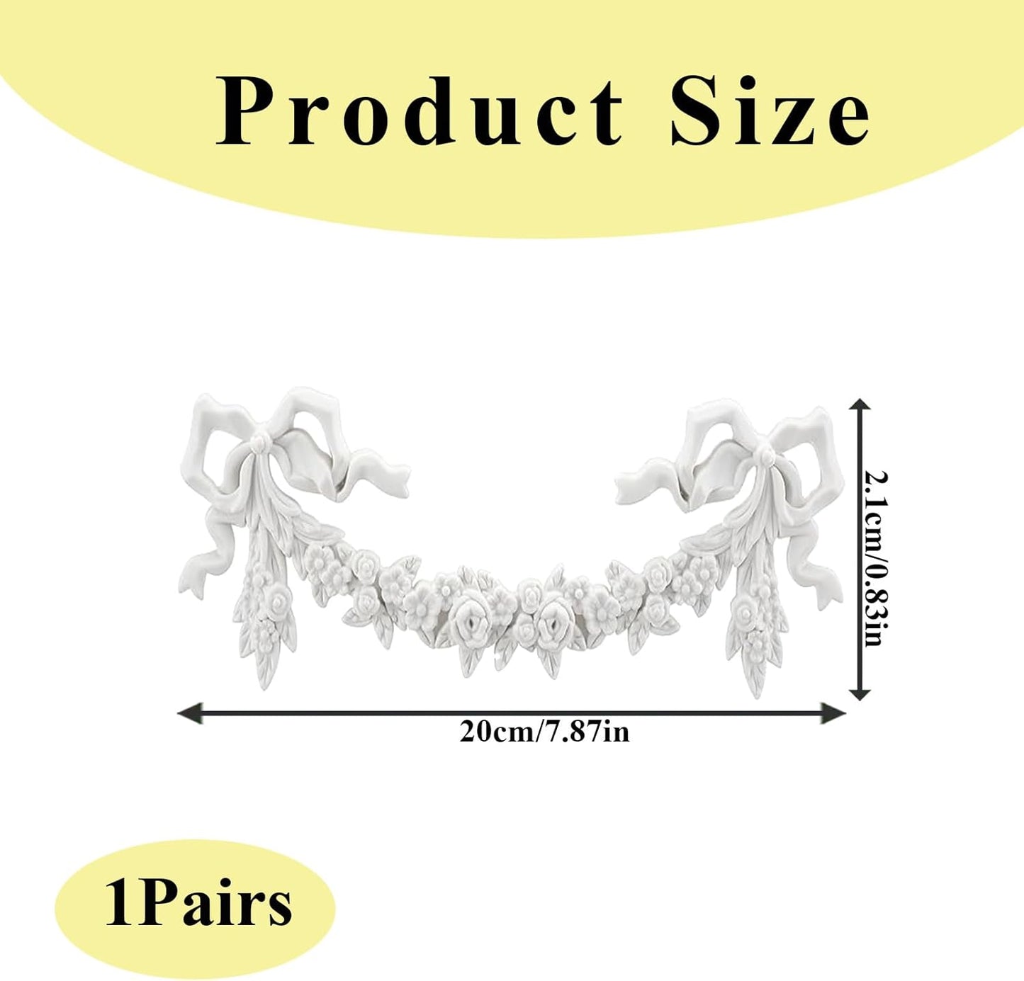 2 Pzas Apliques PVC Blanco Flor Rosa 3D para Muebles