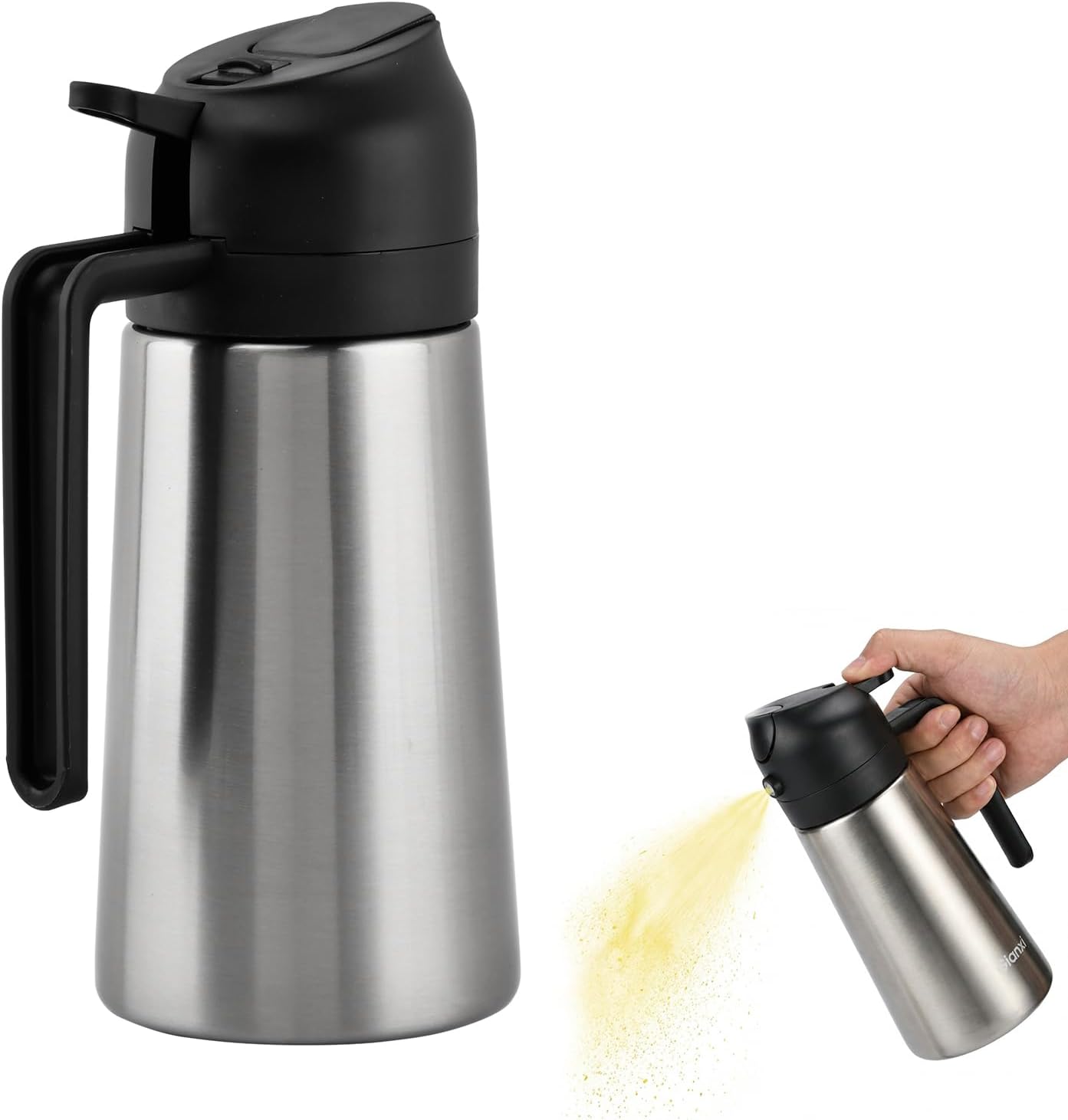 Botella dispensadora de aceite de oliva 2 en 1 de acero inoxidable