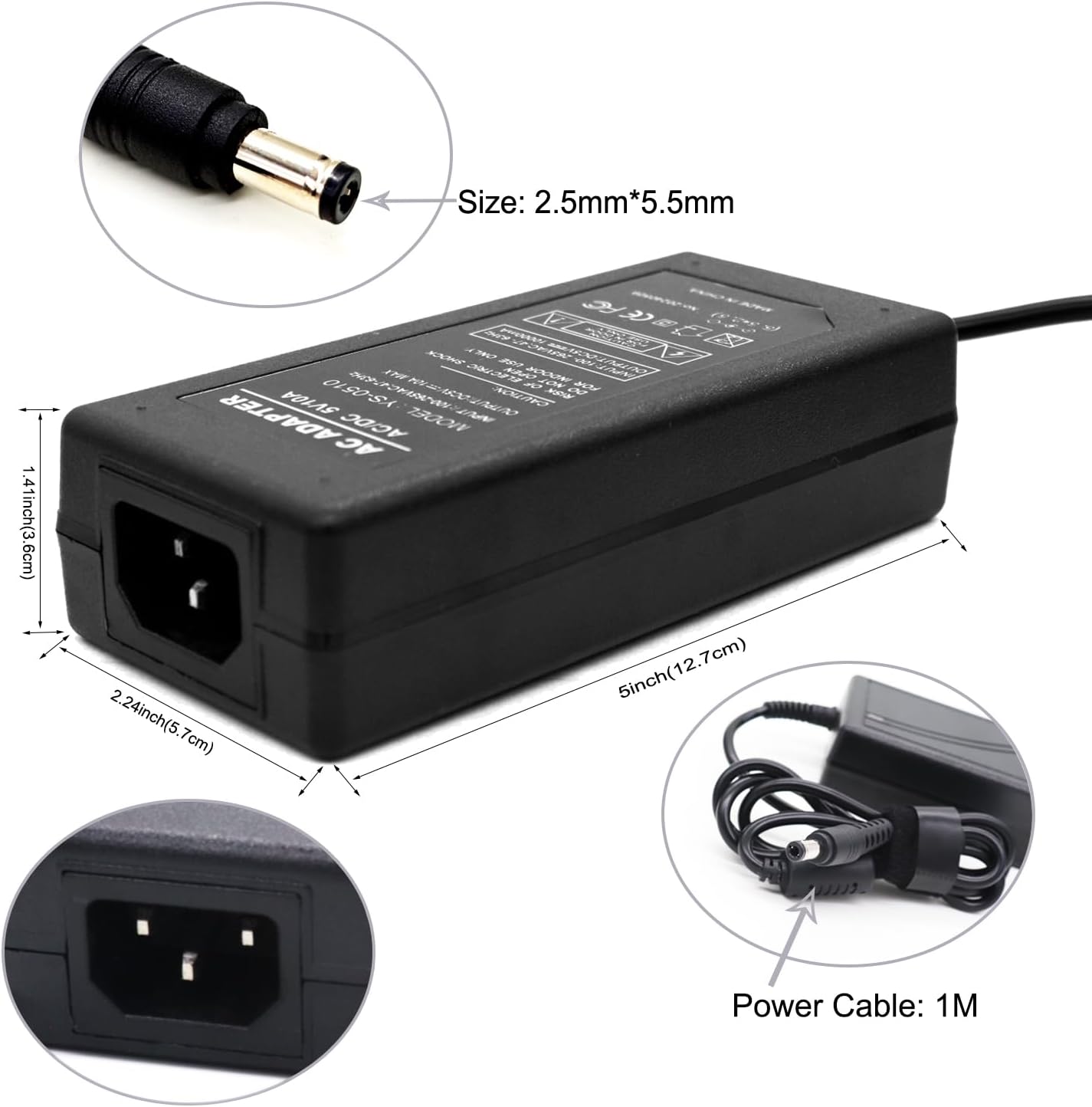 Adaptador corriente universal 5V 6A para LED WS2812B