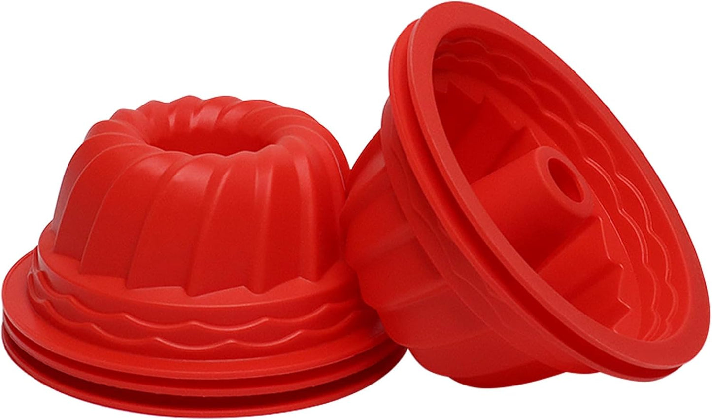Molde de silicona estriado 6 pulgadas, 5 moldes de gelatina roja reutilizables