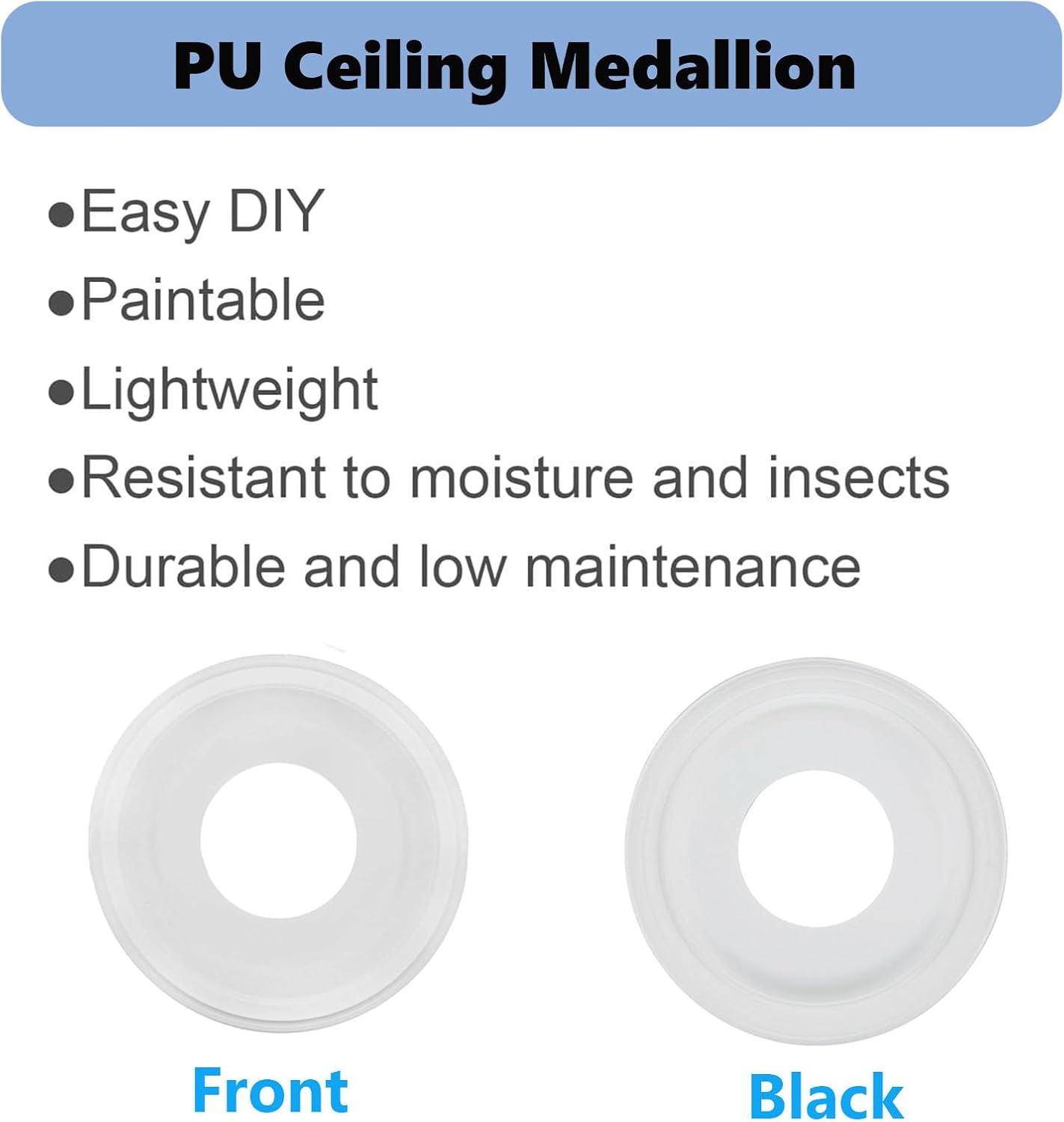 2 Pzas Cubierta Techo PU 9.8x4pulg Blanca