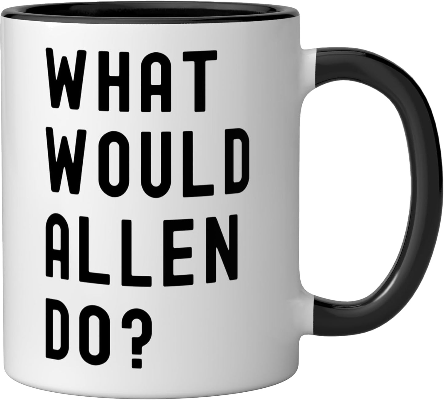 Taza cerámica What Would Allen Do? Negro/Blanco