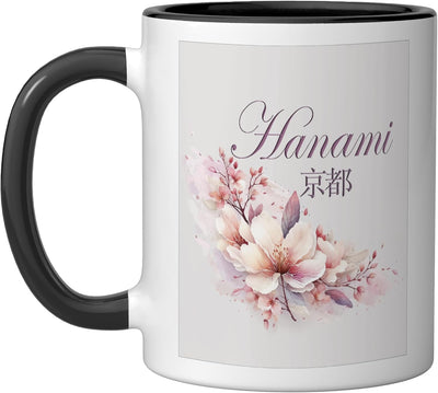 Taza Cerámica Hanami Kyoto Negro/Blanco