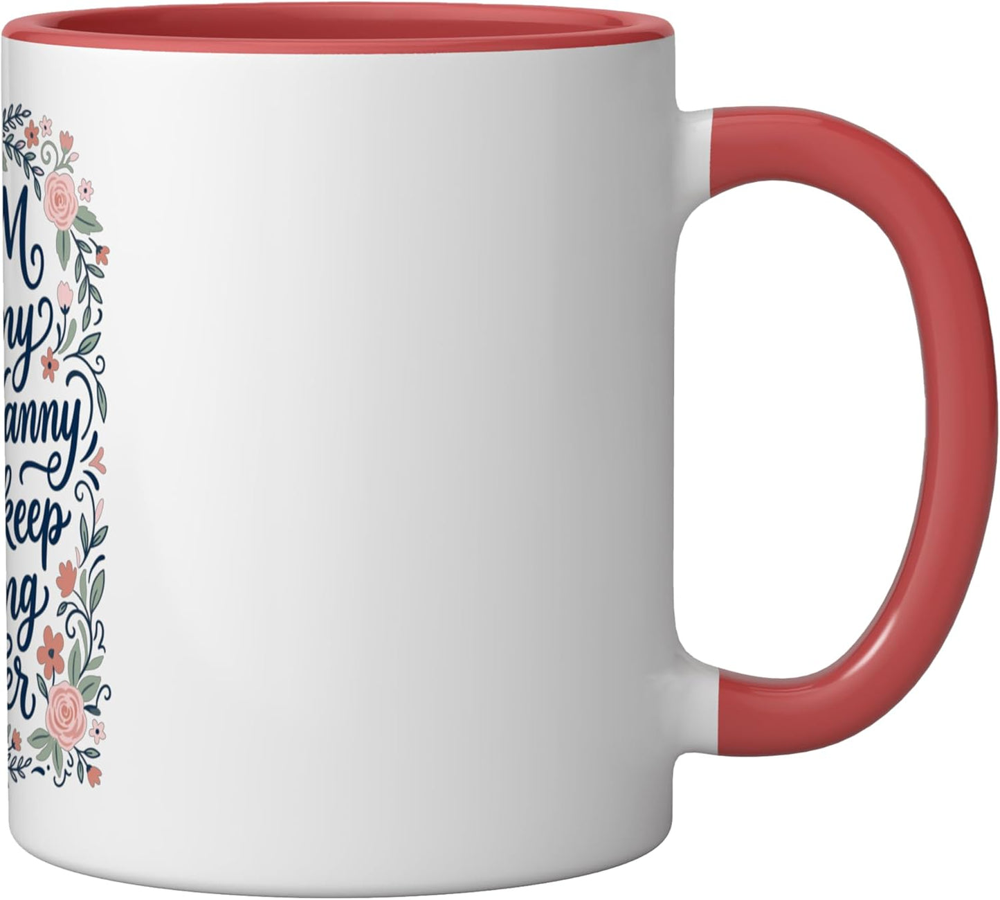 Taza Cerámica con Flor Roja y Blanca