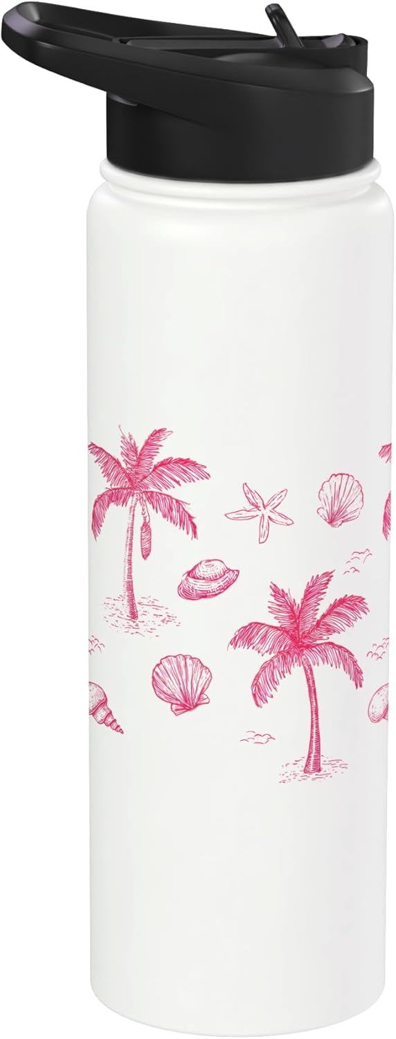 Botella de agua acero inoxidable insulada estilo verano tropical