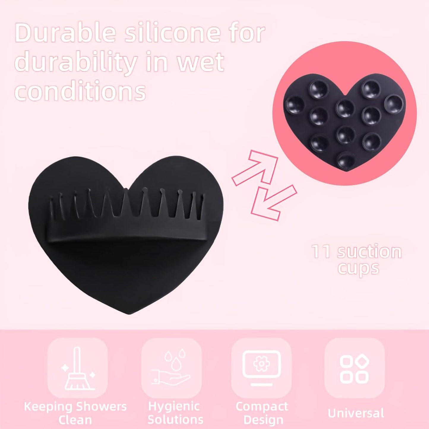 Colector pelo ducha reutilizable silicona negro