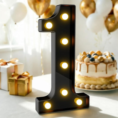 Decoración cumpleaños niños números iluminados 12.6pulg
