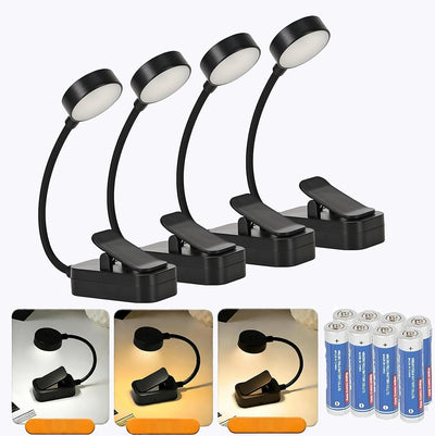 Pack 4 Luces Lectura Cama 3 Colores Brillo Ajustable