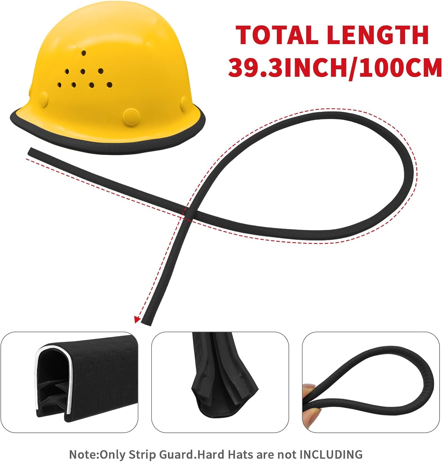 Pack 10 Protectores Casco Hombres Borde 39.3pulg Negro