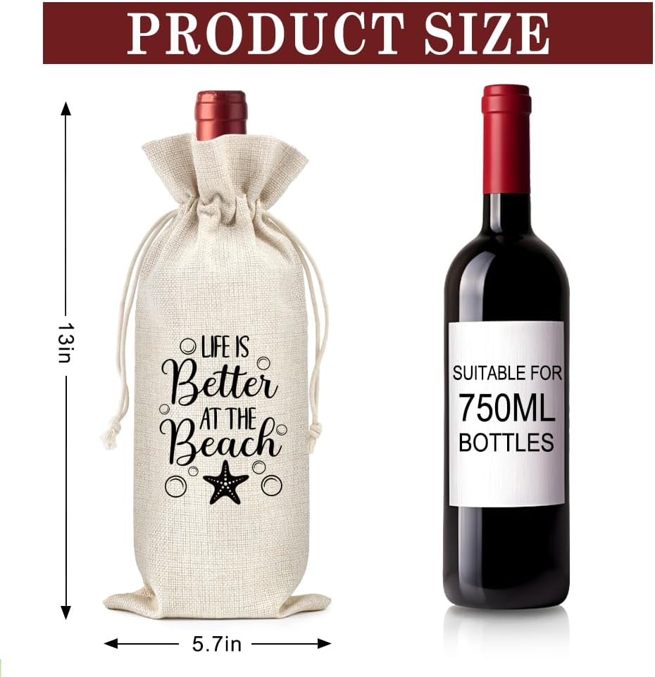 Bolsa de vino de lona reutilizable para playa y fiestas