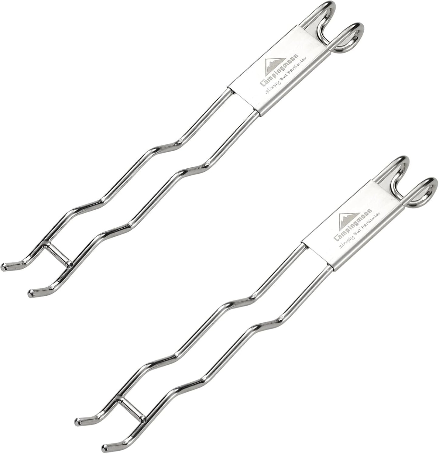 2 Pzas Elevador Parrilla Acero Inox 11pulg Anti-quemaduras