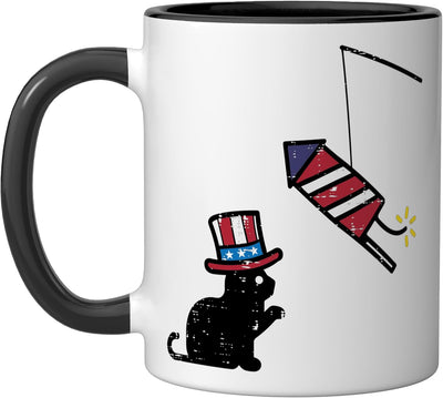 Taza cerámica americana para mujer niña niños 4 de julio bandera