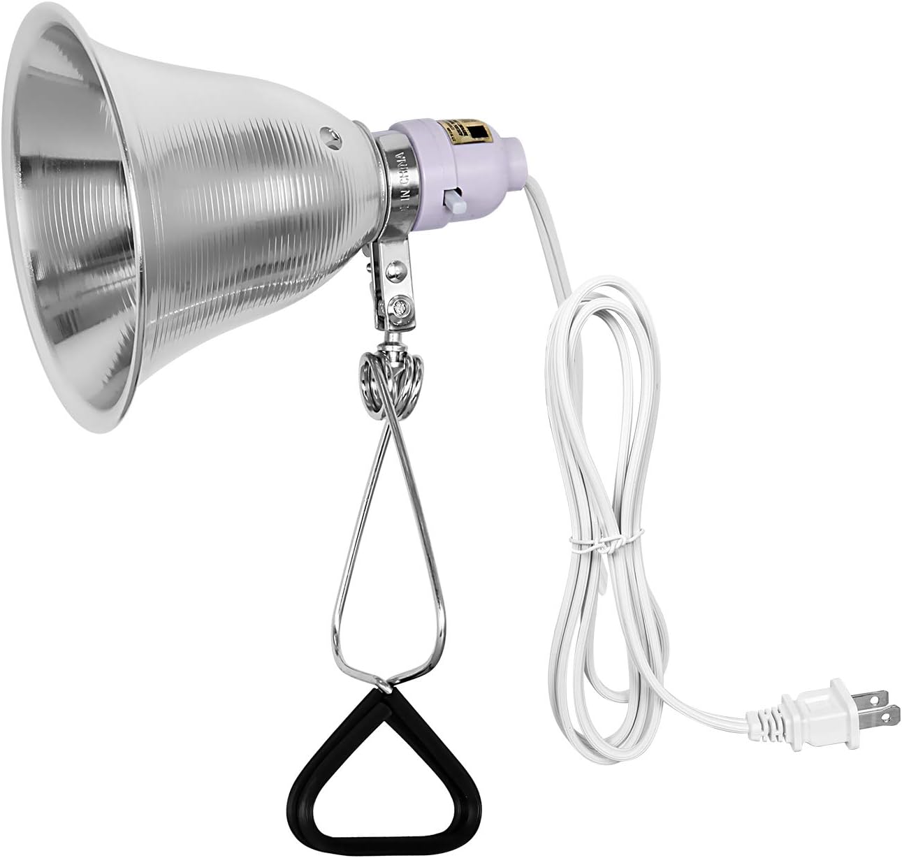 Lámpara abrazadera 60W reflector 5.5pulg cable 6ft blanco