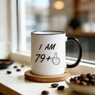 Taza de cumpleaños 80 años con dedo medio para mamá papá abuela abuelo