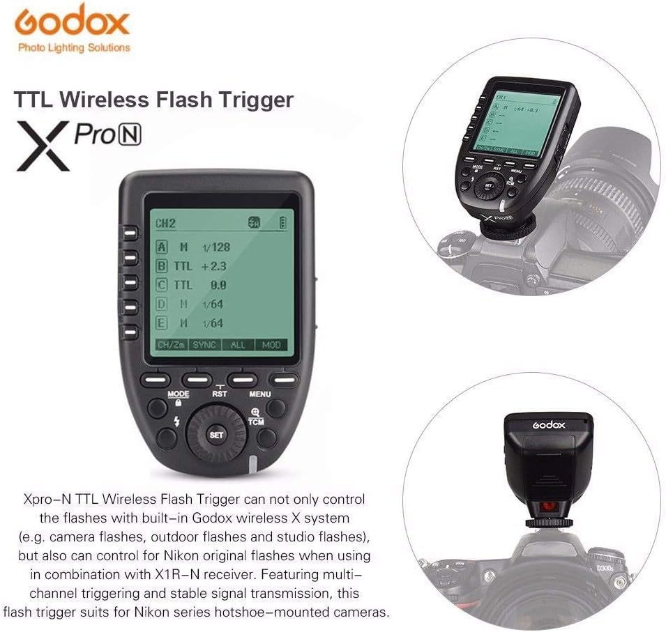 Disparador flash Xpro-N para Nikon 2.4GHz HSS TTL