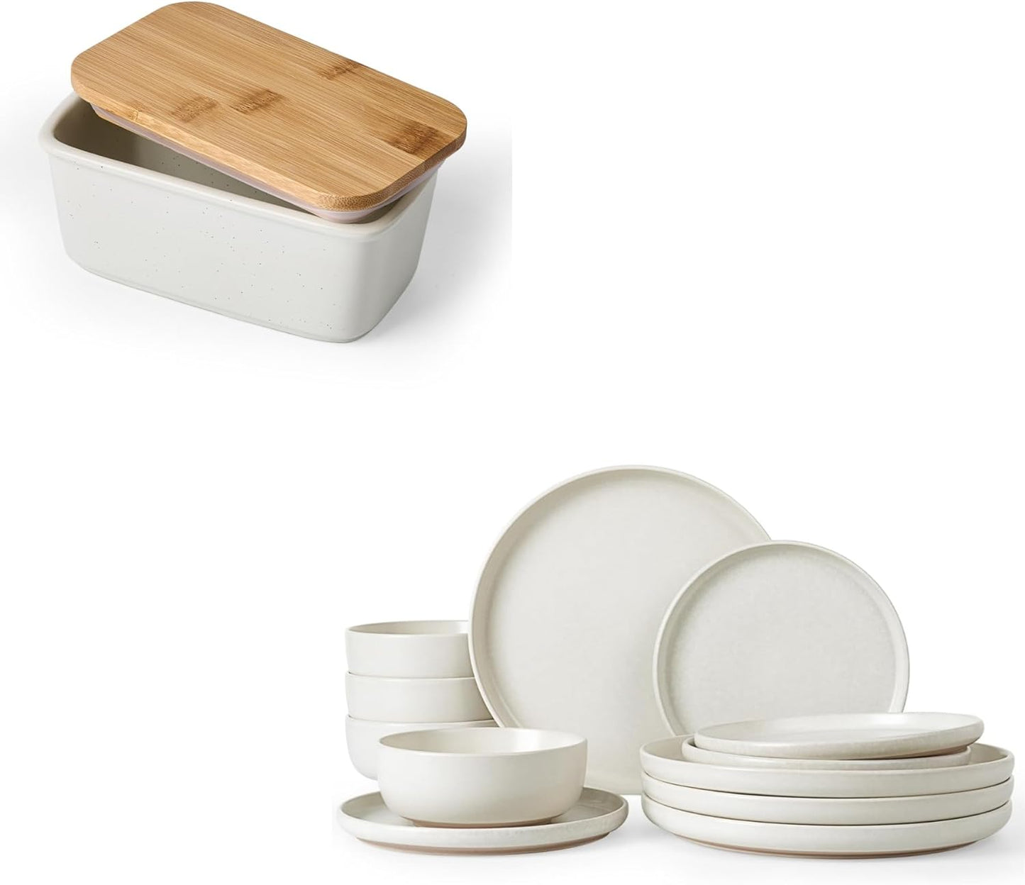 Plato para mantequilla Famiware Milkyway con tapa y set de 12 piezas