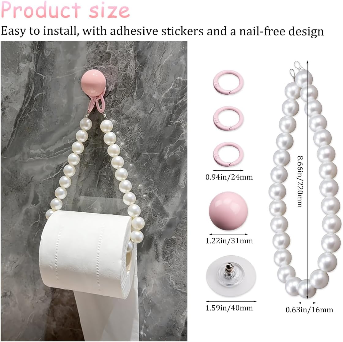Portarrollo papel higiénico plástico autoadhesivo para baño y sala
