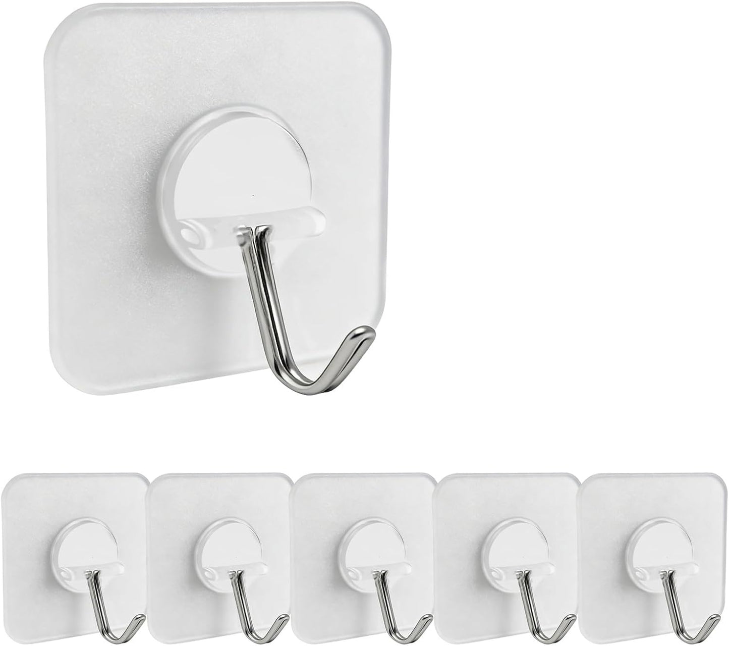 Gancho autoadhesivo transparente 5 pzas baño cocina
