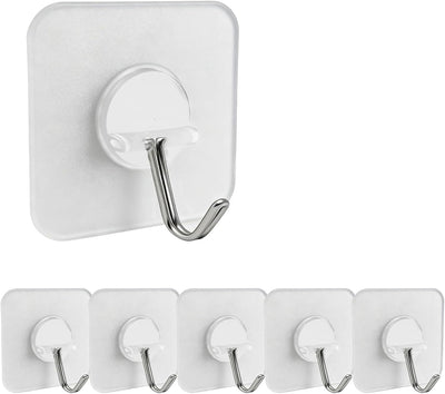 Gancho autoadhesivo transparente 5 pzas baño cocina