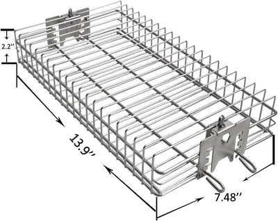 Cesta BBQ acero inox plana para asador rotatorio comp 1/2 3/8 5/16