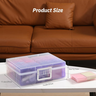 Caja Fotos 4x6 Asa 16 Estuches Serie Grande Morado
