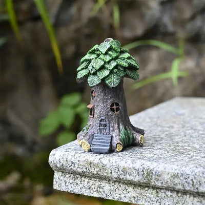 Casa de hadas de resina para jardín miniatura decoración
