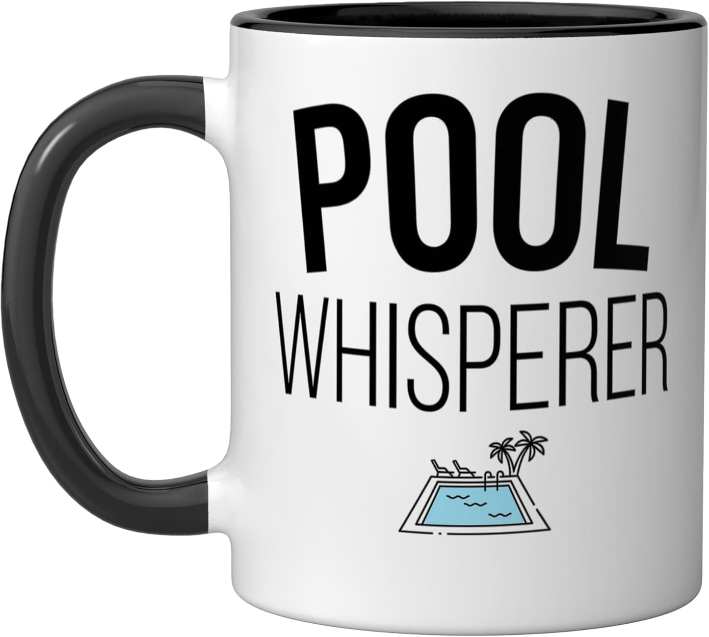 Taza Cerámica para Limpieza Piscina Negro/Blanco