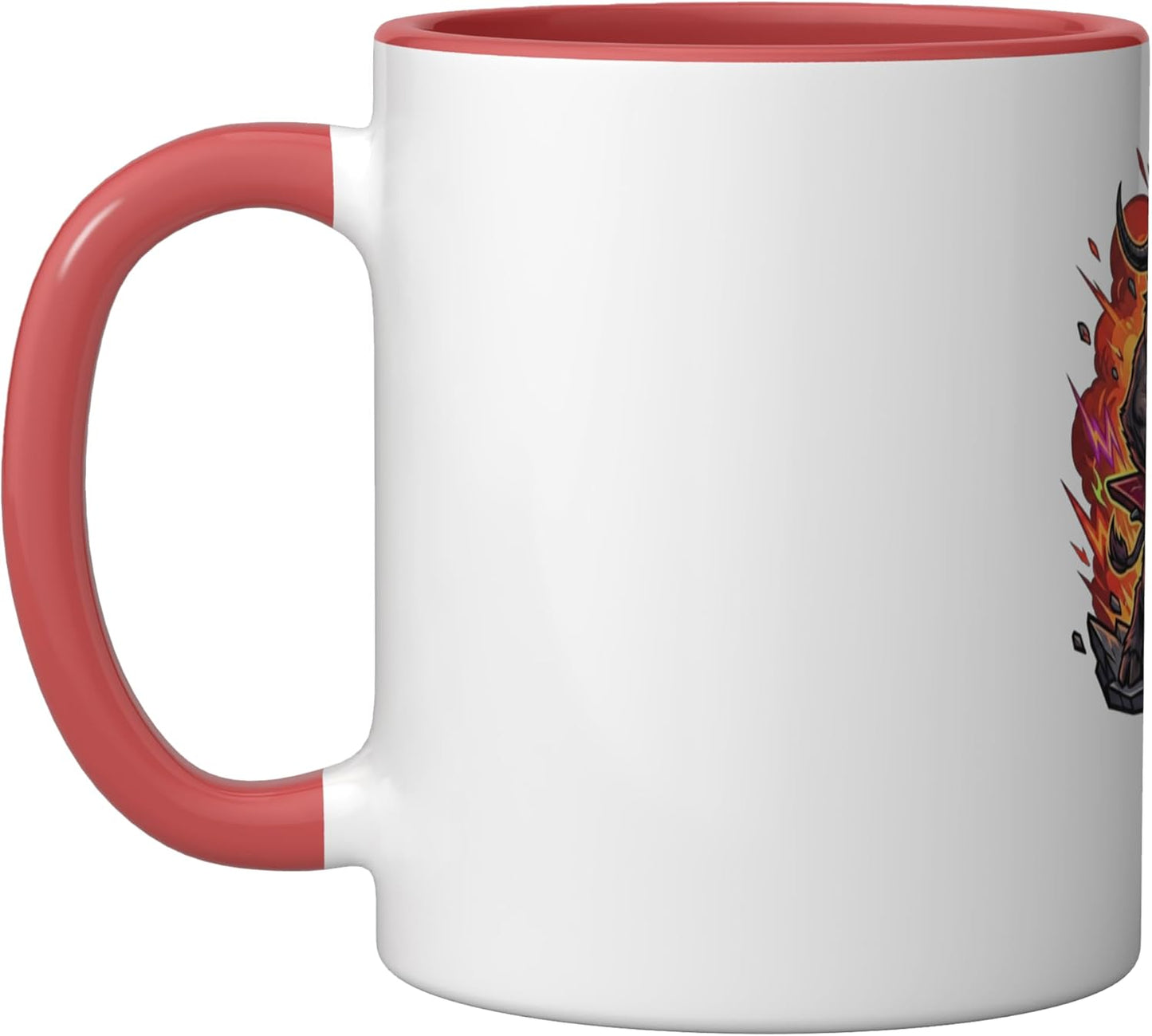 Taza Cerámica Rock and Roll para Hombre Mujer Niño Roja/Blanca